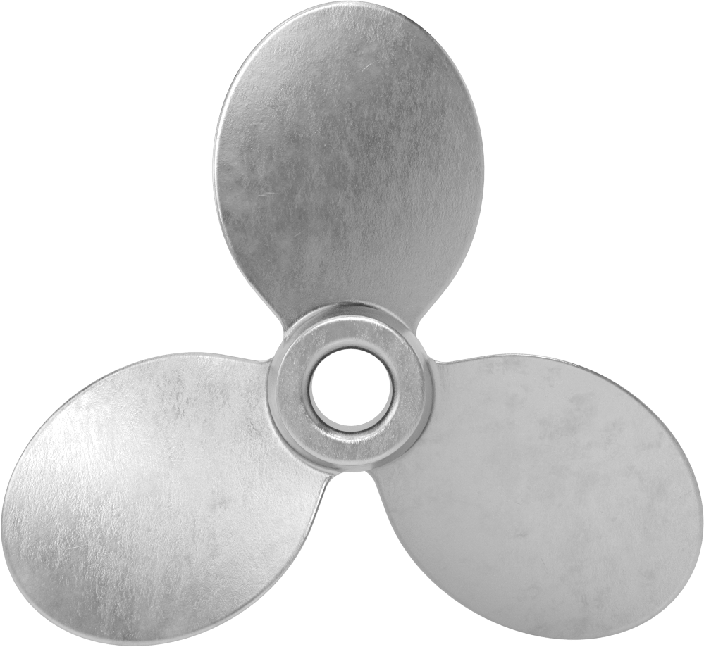 Paslanmaz Çelik Karıştırıcı Pervanesi, Sağ El, 5/8" Mil Çapı için, 6" Çap, 6" Aralığı