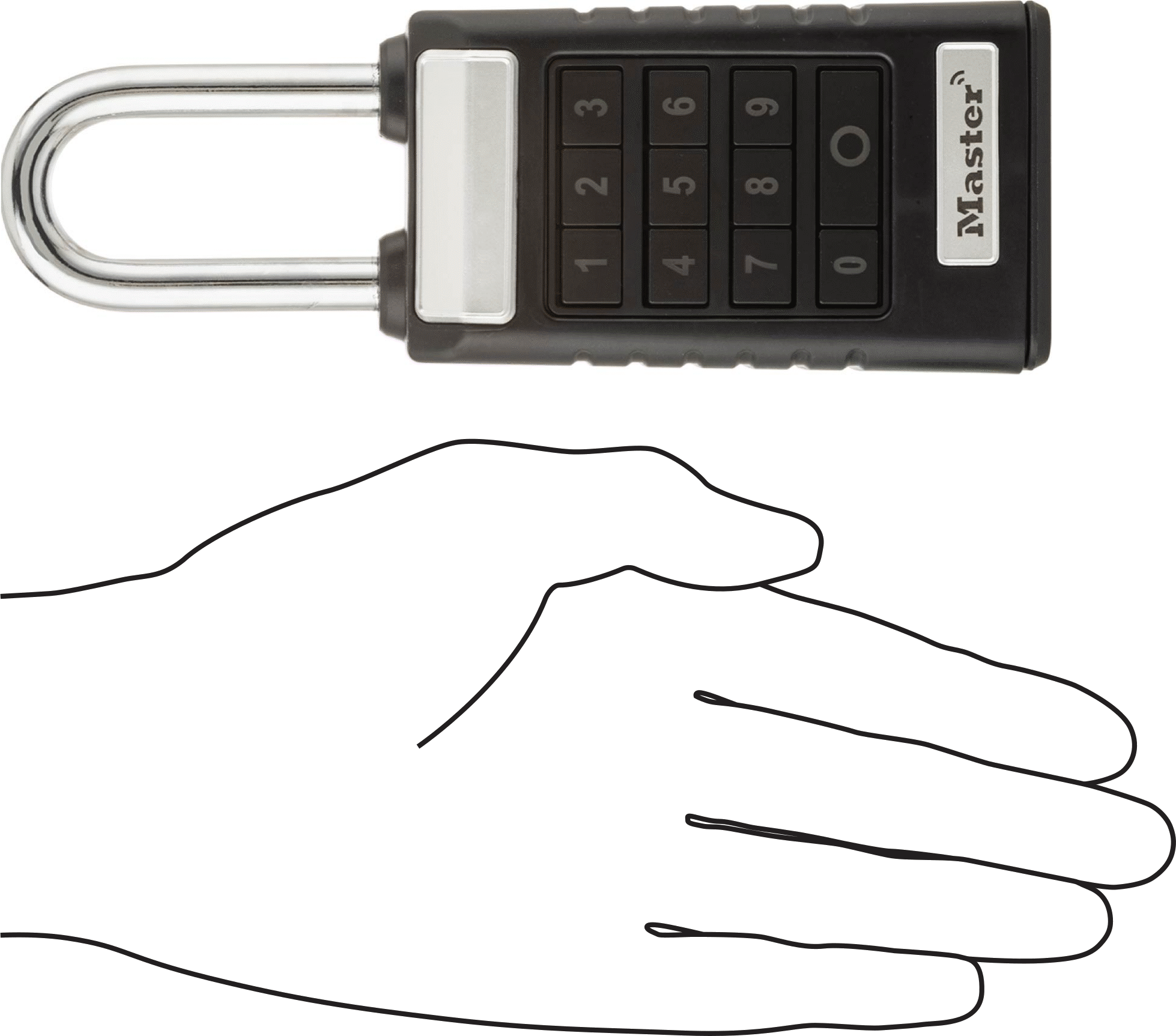 Bluetooth Master Lock Asma Kilidi, Katı Toz Boyalı Çinko Gövde, Master Lock 6440Ljent