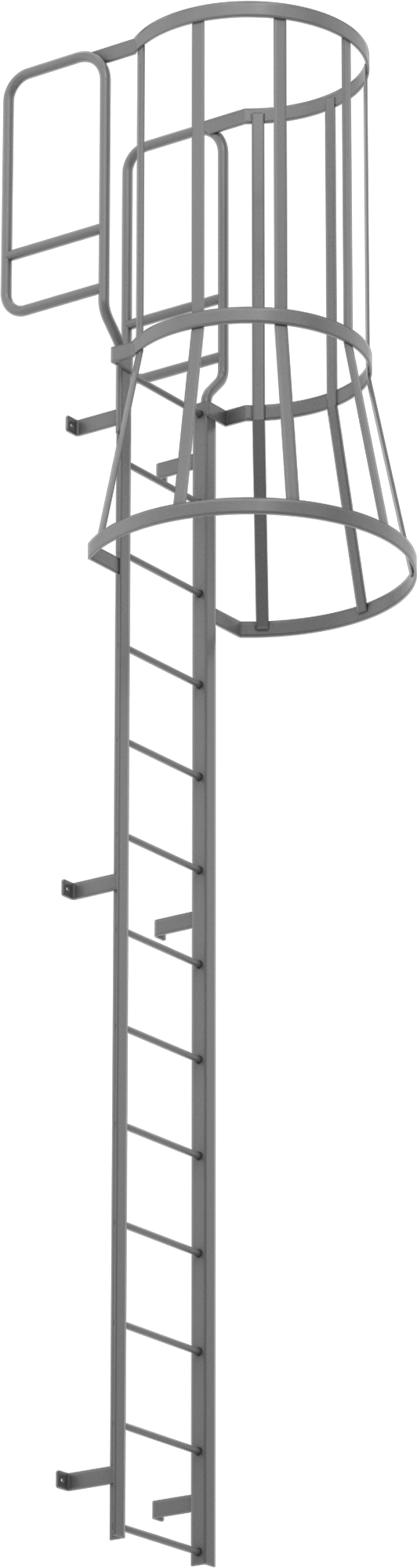 Kaynaklı Kafesli Duvara Monte Merdivenler, 16'1" Maksimum Tırmanma Yüksekliği