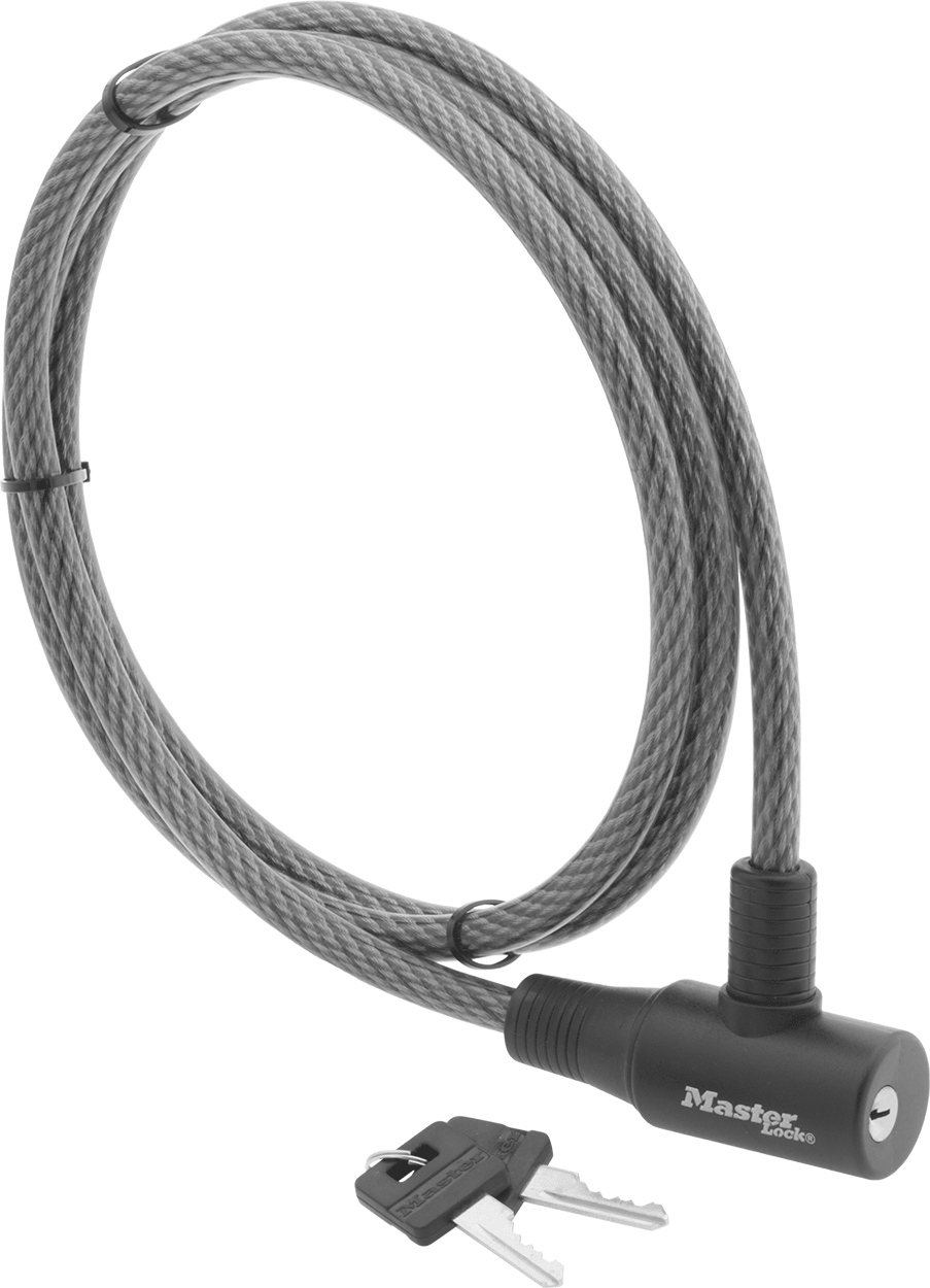 Kablo Kilidi, 6' Uzunluk, 3/8" Çaplı Kablo, Alüminyum Gövde, Master Lock 8154Dpf