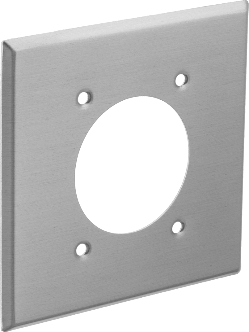 Duvar Plakası, 2,2" Çaplı Çıkış için, Alüminyum, 4-9/16" Genişlik
