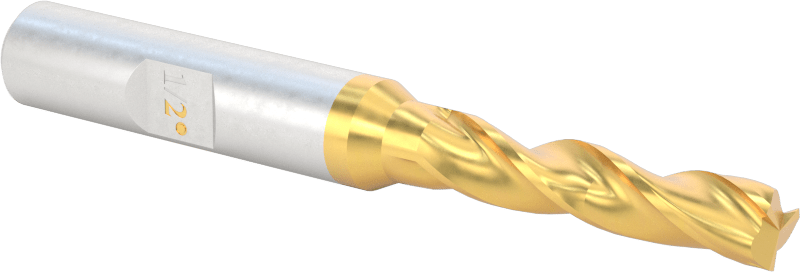 TiN Kaplamalı Yüksek Hızlı Çelik Konik Kare Uçlu Freze, 1/2 Derece Konik/Yan, 1/4" Freze Çapı, 1-1/4" Kesme Uzunluğu