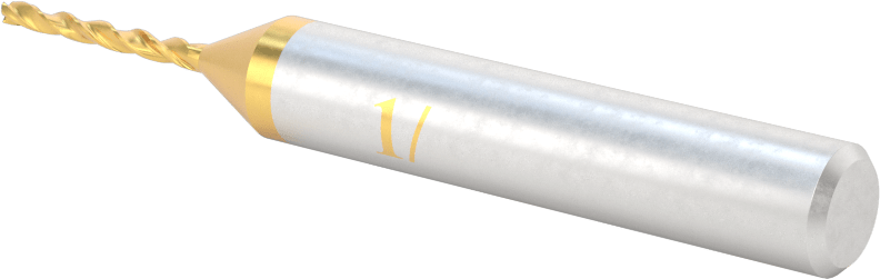 TiN Kaplamalı Yüksek Hızlı Çelik Konik Kare Uçlu Freze, 3 Yiv, Her Tarafta 1/2 Derece Koniklik, 2 mm Freze Çapı