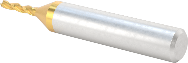 TiN Kaplamalı Yüksek Hızlı Çelik Konik Kare Uçlu Freze, Her Tarafta 1 Derece Koniklik, 3/32" Freze Çapı, 1/2" Kesme Uzunluğu