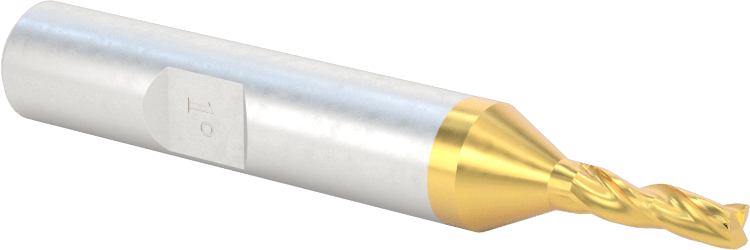 TiN Kaplamalı Yüksek Hızlı Çelik Konik Kare Uçlu Freze, Her Tarafta 1 Derece Koniklik, 1/8" Freze Çapı, 1/2" Kesme Uzunluğu