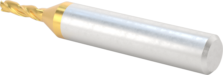 TiN Kaplamalı Yüksek Hızlı Çelik Konik Kare Uçlu Freze, Her Tarafta 1 Derece Koniklik, 1/8" Freze Çapı, 1/2" Kesme Uzunluğu