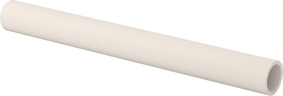 Termal Şoka Dayanıklı Mullit Seramik Tüp, 5/8" OD, 1/2" ID, 6 inç Uzunluk