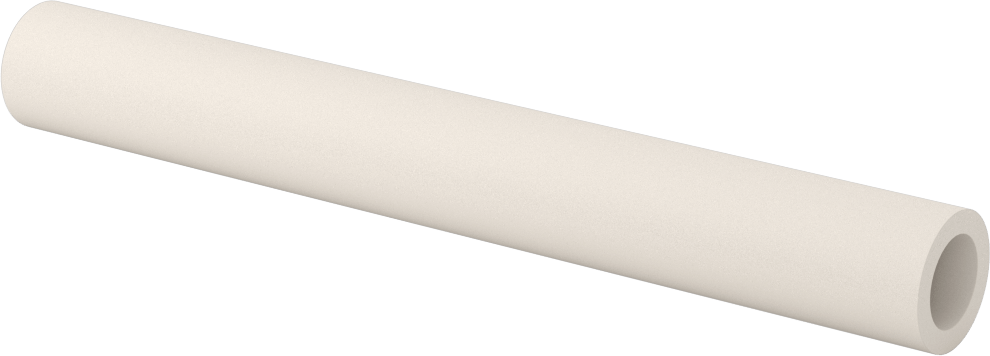 Termal Şoka Dayanıklı Mullit Seramik Tüp, 3/4" OD, 1/2" ID, 6 inç Uzunluk