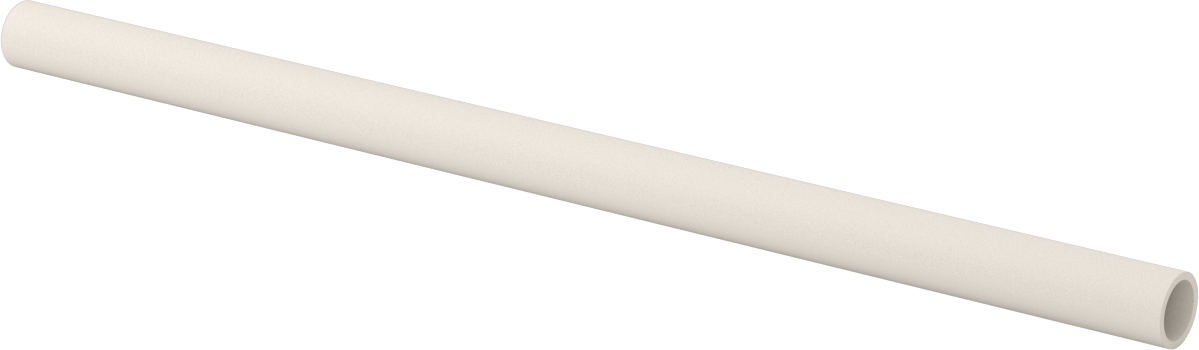 Termal Şoka Dayanıklı Mullit Seramik Tüp, 5/8" OD, 1/2" ID, 12" Uzunluk