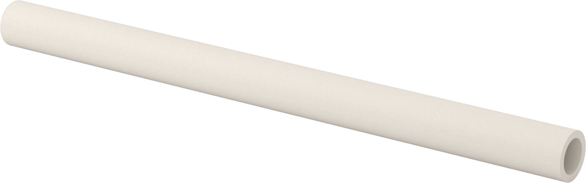 Termal Şoka Dayanıklı Mullit Seramik Tüp, 7/8" OD, 5/8" ID, 12" Uzunluk
