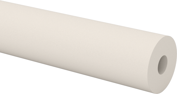 Termal Şoka Dayanıklı Mullit Seramik Tüp, 3/8" OD, 1/8" ID, 24 inç Uzunluk