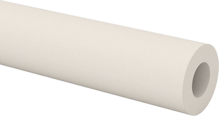 Termal Şoka Dayanıklı Mullit Seramik Tüp, 1/2" OD, 1/4" ID, 24 inç Uzunluk