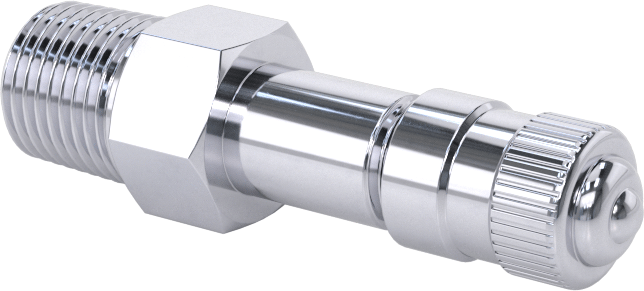 Hava Doldurma Vanası, Nikel Kaplı Pirinç, NPT x 11/16" Uzun Schrader, 200 PSI