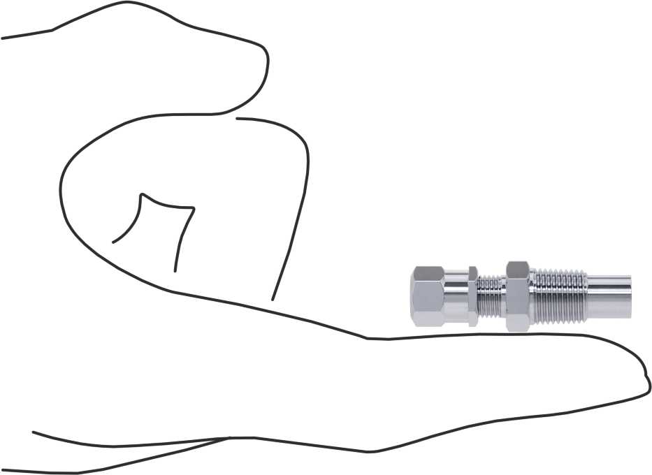 Hava Doldurma Vanası, Nikel Kaplı, NPT x 7/16" Schrader, 4000 PSI, 1-5/16" Uzunluk