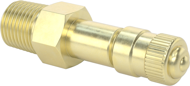 Hava Doldurma Vanası, Pirinç, NPT x 11/16" Uzun Schrader, 200 PSI