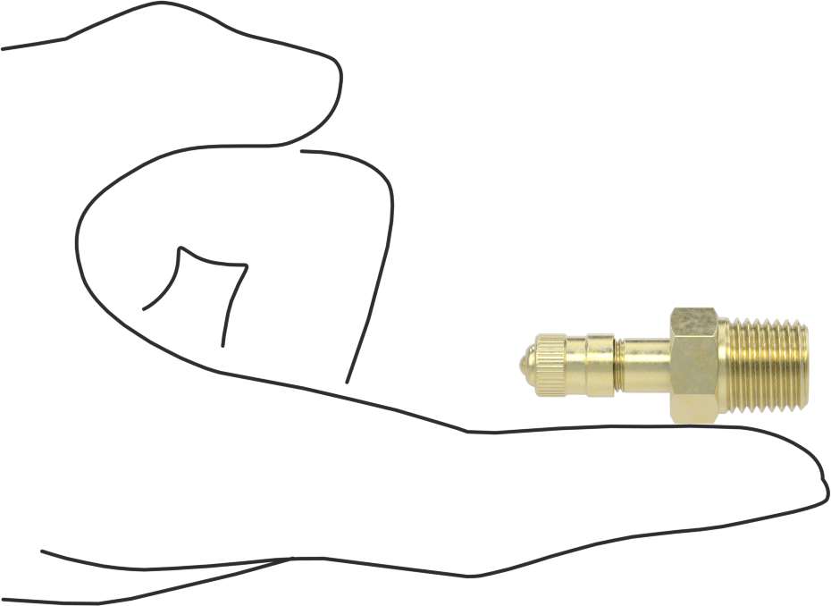 Hava Doldurma Vanası, Pirinç, NPT x 9/16" Uzun Schrader, 200 PSI