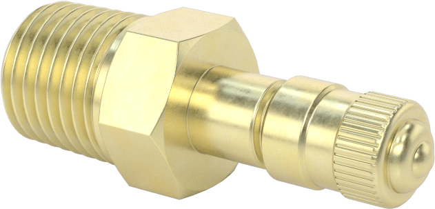 Hava Doldurma Vanası, Pirinç, NPT x 9/16" Uzun Schrader, 200 PSI