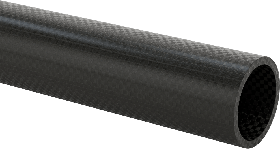 Sert Hafif Karbon Fiber Yuvarlak Boru, Yüksek Mukavemetli, 1/8" Duvar Kalınlığı, 1-1/2" OD, 6 ' Uzunluk