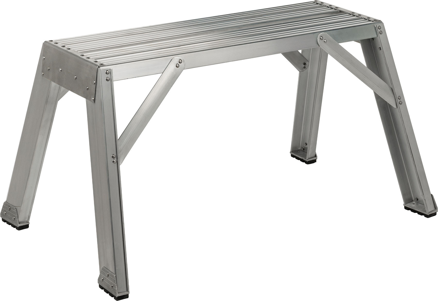 Alüminyum Basamaklı Tabure, 1 Yivli Basamak ile, 20“ Yüksek x 37” Geniş x 23" Derin Toplam