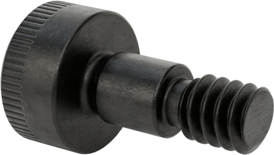316 Paslanmaz Çelik Omuzlu Vida, Siyah Oksit, 1/8" Omuz Çapı, 5/32" Omuz Uzunluğu, 4-40 Diş