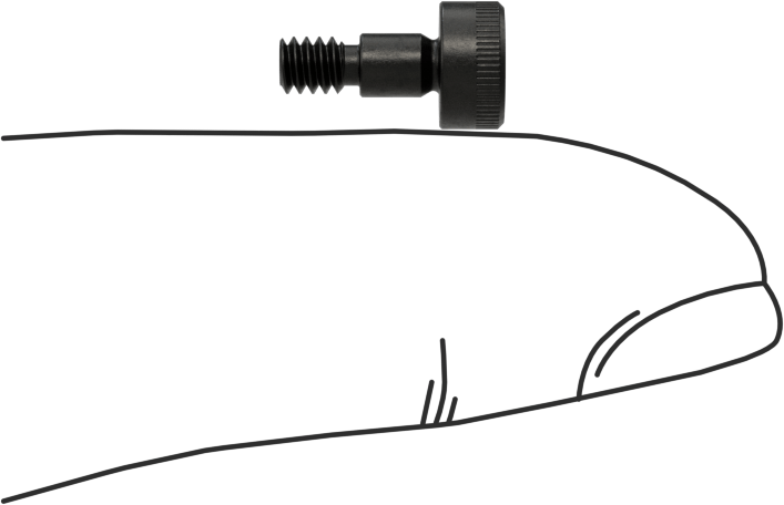 316 Paslanmaz Çelik Omuzlu Vida, Siyah Oksit, 1/8" Omuz Çapı, 5/32" Omuz Uzunluğu, 4-40 Diş