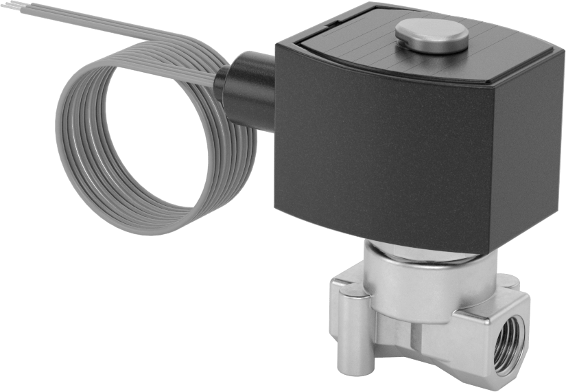 Pirinç Gövdeli Kompakt Solenoid Açma/Kapama Vanası, DIN Connection, Kapalı, 24V DC, 1/4 NPT Dişi, 0,21 Cv