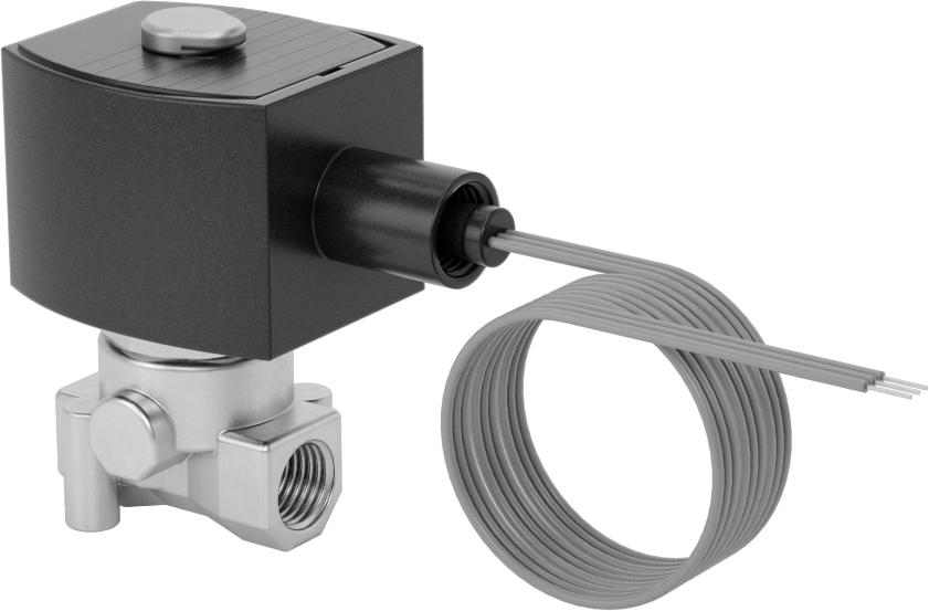 Pirinç Gövdeli Kompakt Solenoid Açma/Kapama Vanası, DIN Connection, Kapalı, 24V DC, 1/4 NPT Dişi, 0,21 Cv