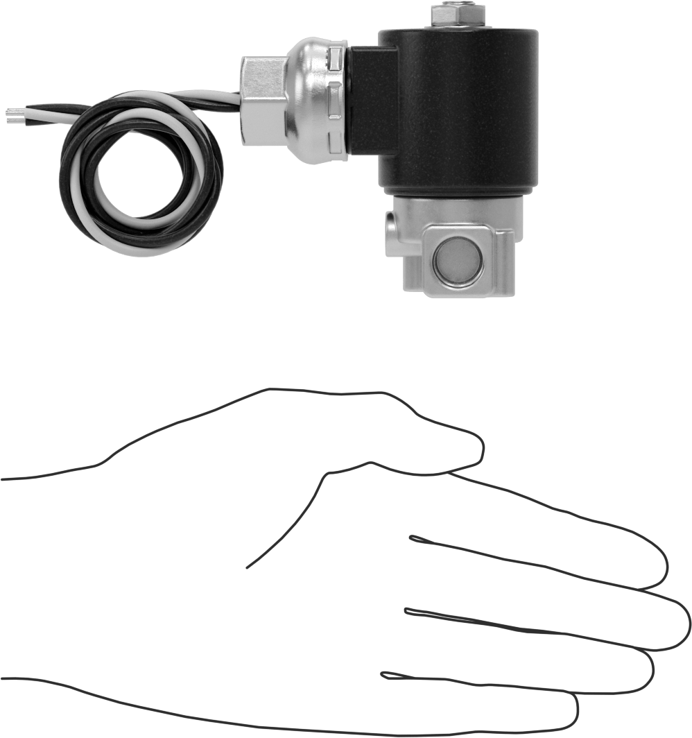 Pirinç Gövdeli Kompakt Solenoid Açma/Kapama Vanası, Tel Bağlantıları, Kapalı, 24V DC, 1/4 NPT Dişi