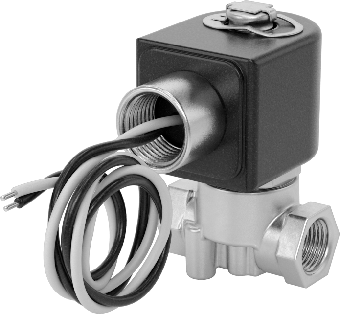 Pirinç Gövdeli Kompakt Solenoid Açma/Kapama Vanası, Tel Bağlantıları, Kapalı, 24V AC, 3/8 NPT Dişi