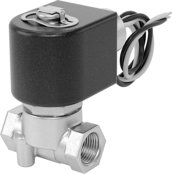 Pirinç Gövdeli Kompakt Solenoid Açma/Kapama Vanası, Tel Bağlantıları, Kapalı, 24V AC, 3/8 NPT Dişi