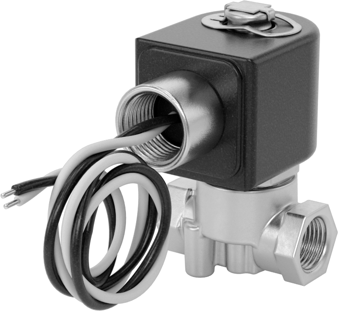 Pirinç Gövdeli Kompakt Solenoid Açma/Kapama Vanası, Tel Bağlantıları, Kapalı, 120V AC, 3/8 NPT Dişi