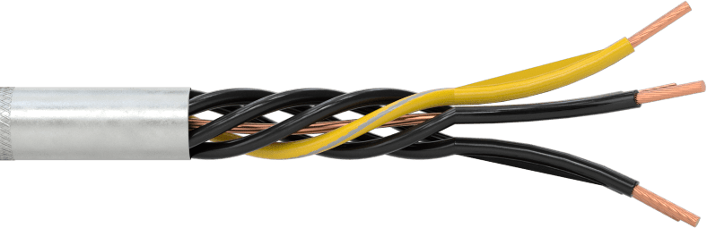 Sürekli Esnek Kablo, Koruyuculu Yağa Dayanıklı, 1000V AC, 20 AWG, 5 Tel