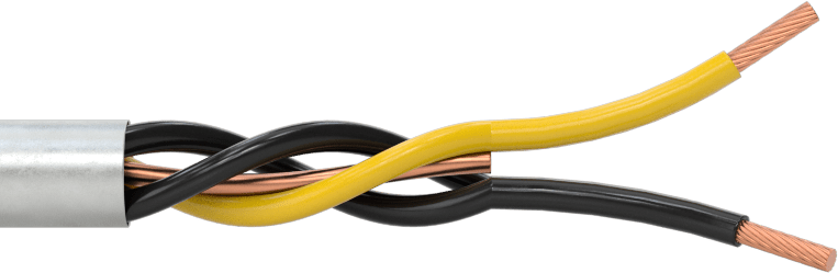 Sürekli Esnek Kablo, Koruyuculu Yağa Dayanıklı, 1000V AC, 18 AWG, 3 Tel