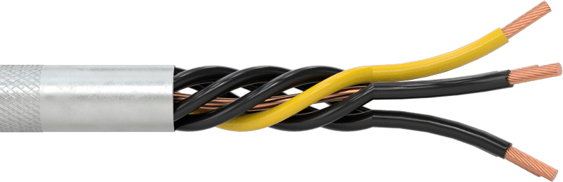 Sürekli Esnek Kablo, Koruyuculu Yağa Dayanıklı, 1000V AC, 18 AWG, 5 Tel
