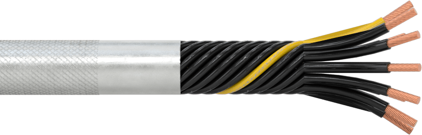 Sürekli Esnek Kablo, Koruyuculu Yağa Dayanıklı, 1000V AC, 18 AWG, 12 Tel