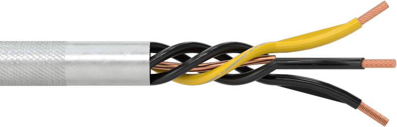 Sürekli Esnek Kablo, Koruyuculu Yağa Dayanıklı, 1000V AC, 16 AWG, 4 Tel