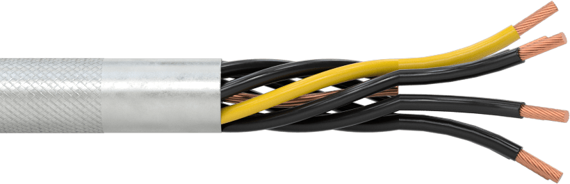 Sürekli Esnek Kablo, Koruyuculu Yağa Dayanıklı, 1000V AC, 16 AWG, 7 Tel