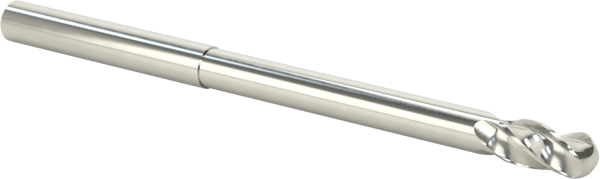 Kalıp Yapımı için Karbür Top Uçlu Freze, Uzun Uçlu, 4 Kanallı, 1/4" Freze Çapı