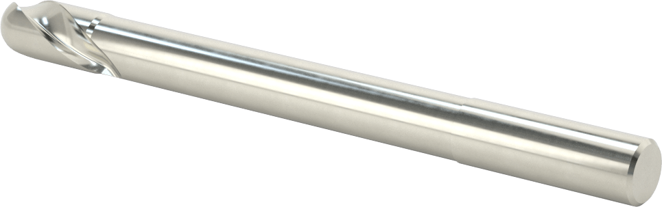 Kalıp Yapımı için Karbür Top Uçlu Freze, Uzun Uçlu, 2 Yiv, 1/2" Freze Çapı
