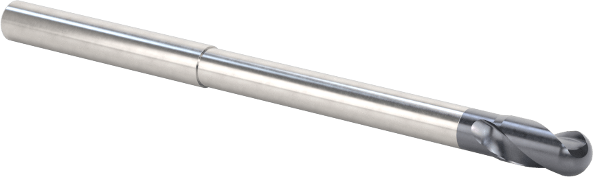 Kalıp Yapımı için Karbür Top Uçlu Freze, Uzun Uçlu, AlTiN Kaplamalı, 2 Yiv, 1/4" Freze Çapı