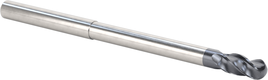 Kalıp Yapımı için Karbür Top Uçlu Freze, Uzun Uçlu, AlTiN Kaplamalı, 4 Kanallı, 1/4" Freze Çapı