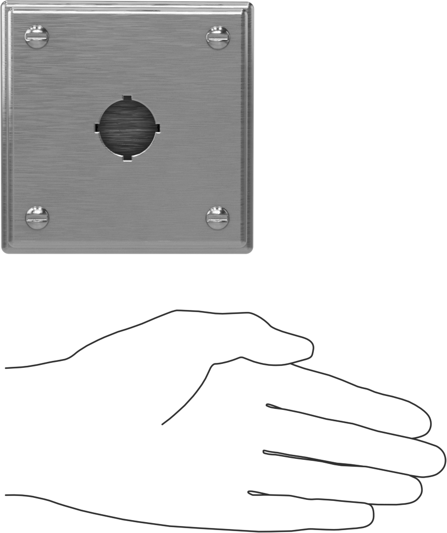 316L Paslanmaz Çelik Sıhhi Basmalı Düğme Muhafazası, Yükseltilmiş Mesafe Montajı, 22 mm düğme için, 1 Hole