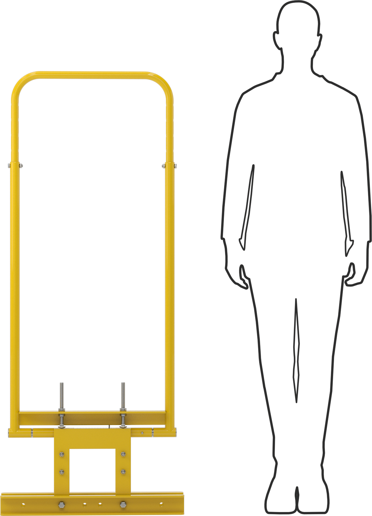 Güvenlik Kapısı, Sarı Toz Boyalı Çelik, 40“ ila 48” Açıklık için