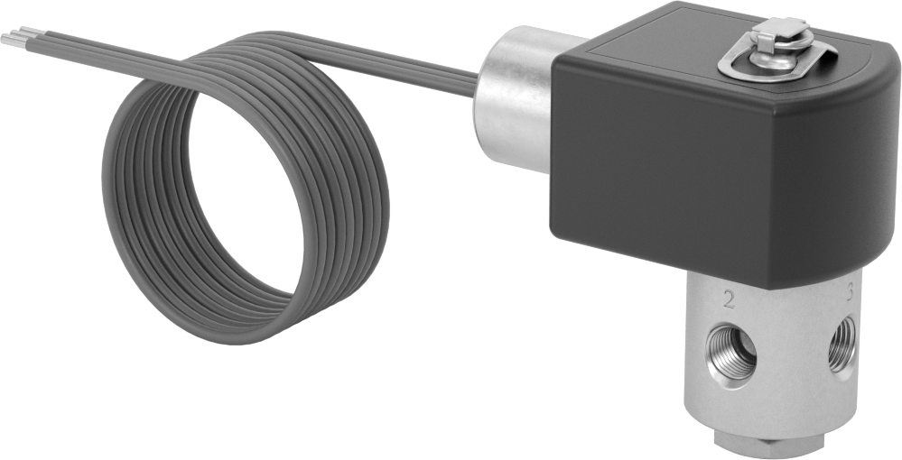 Pirinç Gövde Solenoid Açma/Kapama Vanası, Kompakt, Yan Egzoz Deliği, 1/8 NPT Dişi, 40 Maksimum PSI