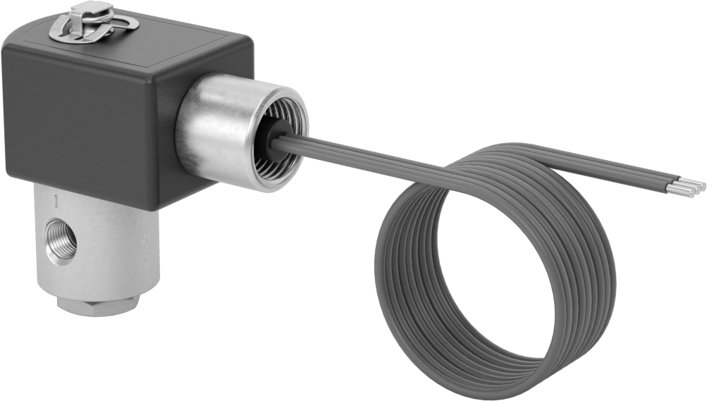 Pirinç Gövde Solenoid Açma/Kapama Vanası, Kompakt, Yan Egzoz Deliği, 1/8 NPT Dişi, 200 Maksimum PSI