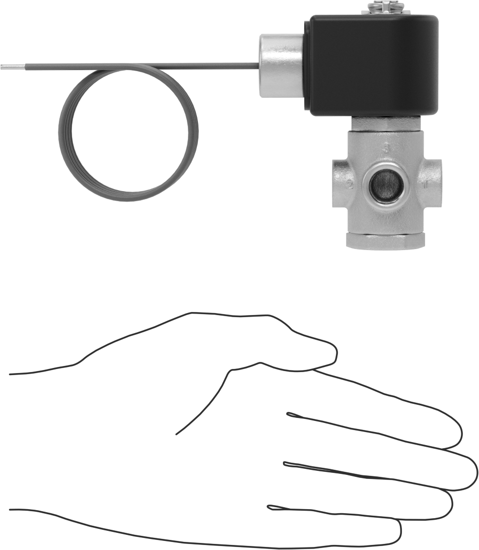 Pirinç Gövde Solenoid Açma/Kapama Vanası, Kompakt, Yan Egzoz Deliği, 1/4 NPT Dişi, 0,09 Cv