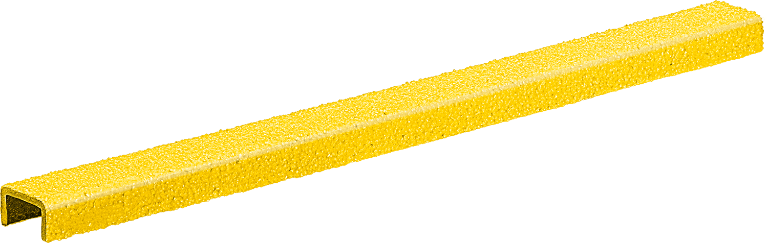 Merdiven Basamağı, Kare, Sarı Fiberglas, 1“ Genişlik x 1” Derinlikli Basamak için