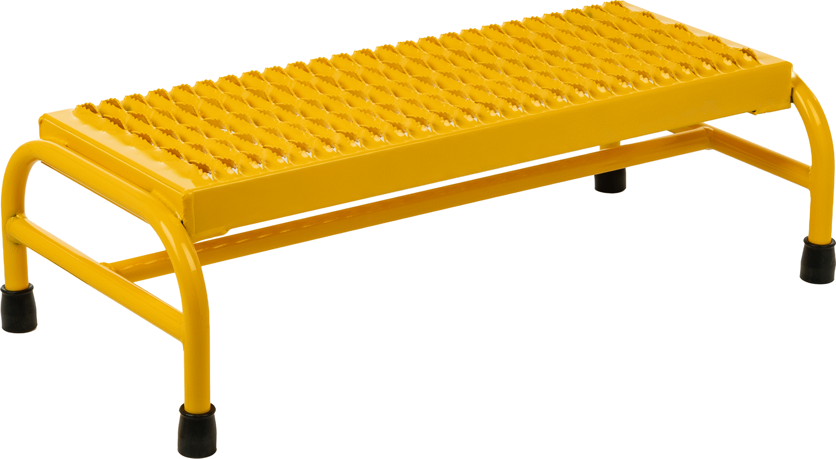 Toz Boyalı Basamaklı Tabure, Alüminyum, 1 Tırtıklı Basamak, 10“ Yükseklik x 33” Genişlik x 16,5" Derinlik Toplam