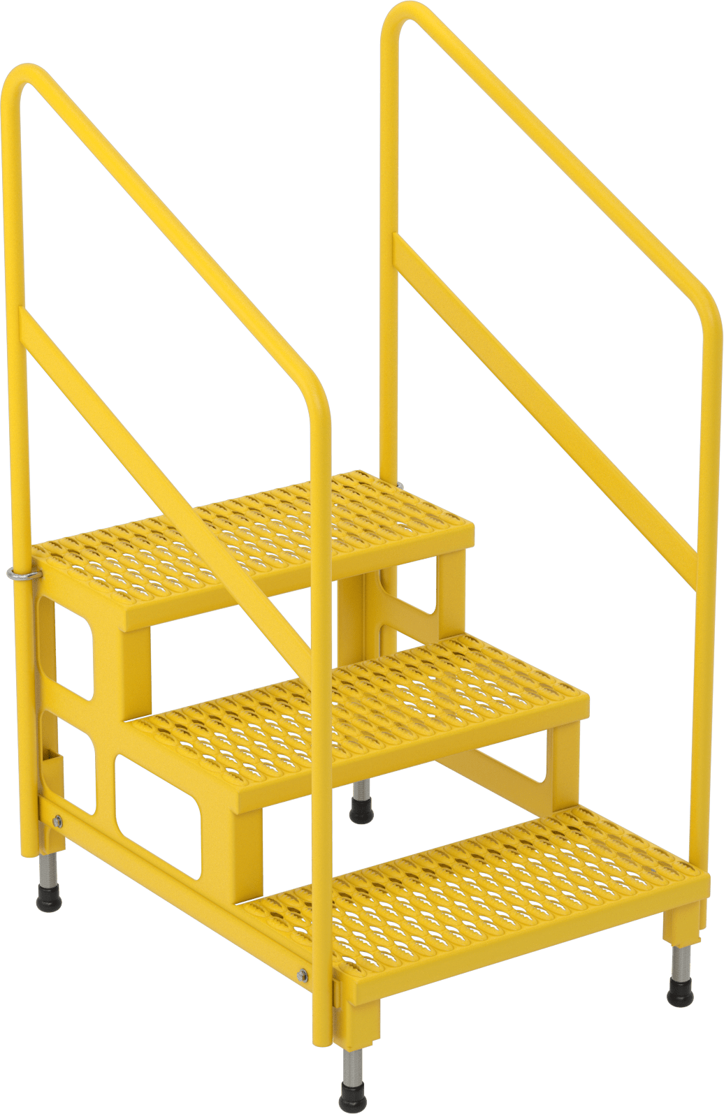 Yüksekliği Ayarlanabilir Çalışma Platformu, 3 Basamak ve Korkuluk, 49,75-53“ Yükseklik x 26” Genişlik x 34" Derinlik Toplam