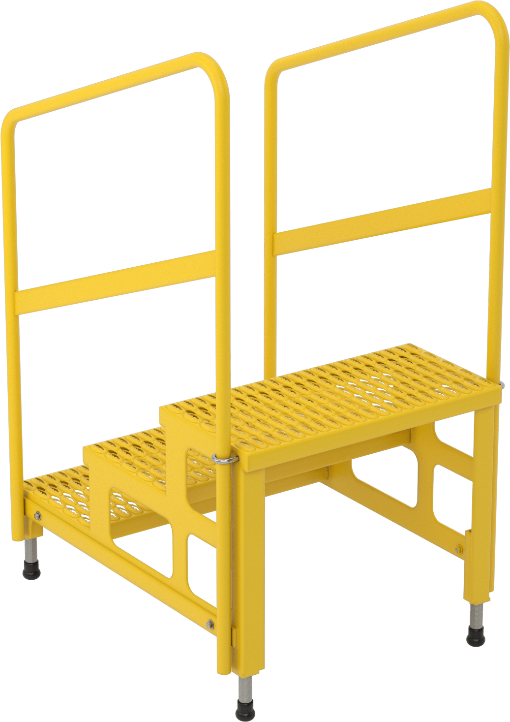 Yüksekliği Ayarlanabilir Çalışma Platformu, 3 Basamak ve Korkuluk, 49,75-53“ Yükseklik x 26” Genişlik x 34" Derinlik Toplam